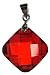Bead Collection 41361 Zircon Red Faceted Diamond Pendant, 15mm