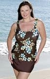 Autumn Floral Plus Size Scoop Tank - Plus Size Swimwear Plus Size Swimsuits