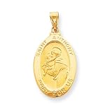 14k Oval St Anthony Medal Pendant