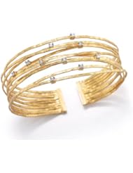 I. Reiss 14K Gold Cuff Bracelet, Set with Diamonds.