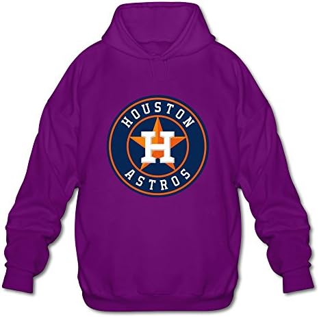 Men's Houston Astros Logo Geek Hoodies Sweatshirt Purple Size XXL By Yisw