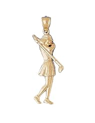 Dazzlers Solid 14k Gold Golfer Charm Pendant Available in three colors from jewelsberry (weights: 4.5 grams only)