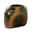 Handcrafted Burnt Umber Terracotta Angel Wing Vase With Bamboo Trim
