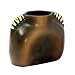 EXP Handcrafted Burnt Umber Terracotta Angel Wing Vase With Bamboo Trim