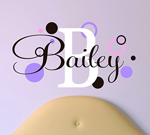 Lucylew Girls Name with Polka Dots Peel and Stick Wall Decal