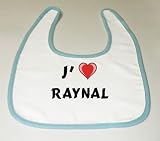 Bavoir de bébé avec J'aime Raynal