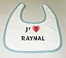 Bavoir de bébé avec J'aime Raynal