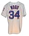 Kerry Wood Autographed/Hand Signed Chicago Cubs Pinstripe Baseball Jersey with 20 K, 5-6-98 Inscript