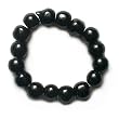 Onyx Gemstone Beads Stretch Ring, 4mm Beads