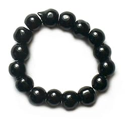 Onyx Gemstone Beads Stretch Ring, 4mm Beads