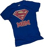 Super Mom Shield -- Superman Crop Sleeve Fitted Juniors T-Shirt, Medium