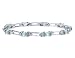 Aquamarine Gemstone with Diamond Accent Bracelet in Sterling Silver