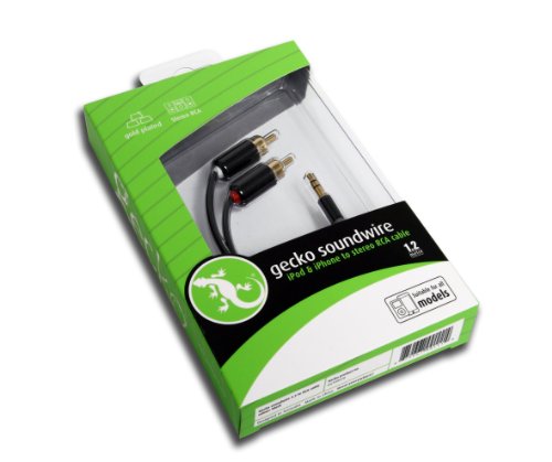 Gecko Soundwire 3.5 To Rca Audio Cable For Iphone/ Ipodiphone 3 And Iphone 4