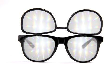Double Diffraction Glasses - High Quality Effect - Rave Accessories - Black by Eye Love Shadez