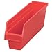 Akro-Mils 30048 ShelfMax Plastic Nesting Shelf Bin Box, 18-Inch Length x 4-Inch Width x 6-Inch Height, Case of 8, Red