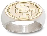 San Francisco 49ers 10KT Gold Logo on Sterling Silver Men's Ring (Size 11)