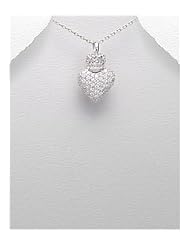 Heart CZ Pendant Necklace In 92.5 Sterling Silver