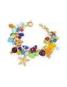 Antica Murrina Marilena - Bracelet plaqu&eacute; or &agrave; pendentifs marins en verre de Murano