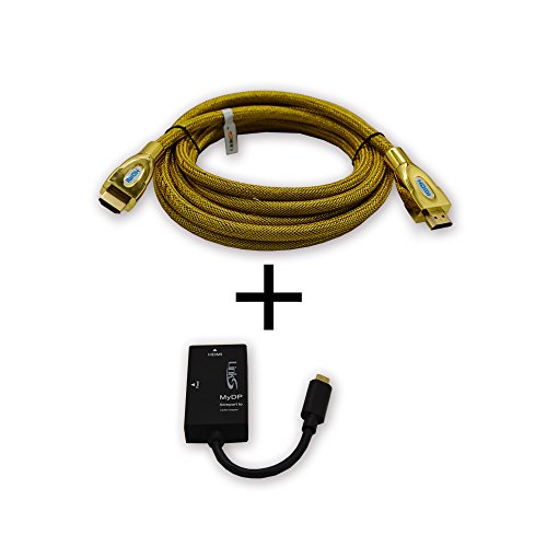 LinkS Slimport MyDP Micro USB to HDMI HDTV Adapter For Google Nexus 4 5 7 LG optimus G pro LG G2 G3 with 10ft(3meters)Gold-plated high-end luxury High-Speed HDMI Cable