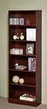 6-Tier Bookcase Contemporary Casual Style in Walnut Finish
