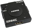Duronic Mini 3 Port Gold HDMI Auto Switch 3x1 (3 way input 1 output HDMI Switcher)