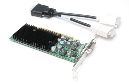 Genuine Dell X8702 NVidia Quadro NVS285 High Profile Video/Graphics Card DDR2 PCI-Express x16, Includes DMS-59 to Dual DVI Splitter Cable, 64mb Up To 320mb Via Shared Memory With TuboCache