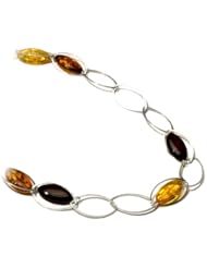 Multicolor Amber Sterling Silver Modern Designer Necklace 30 Inches