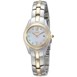 Seiko Ladies Two-Tone White Mother Of Pearl Dial 9 Diamonds Dress Watch #SXDB86 by Seiko