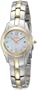 Seiko Women's SXDB86 Two-Tone White Mother Of Pearl Dial 9 Diamonds Dress Watch