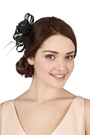 Faux Feather Lace Bow Clip