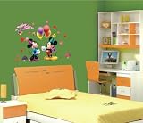 WallStickersUSA Mickey Mouse Minnie Mouse Balloons Wall Sticker and Decal