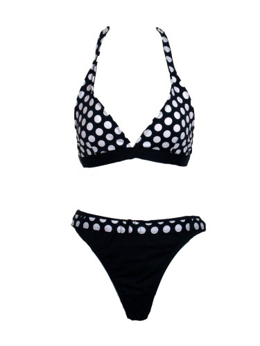 Jag Dotted 2pc Bikini w/ Halter Top & Belted Bottom