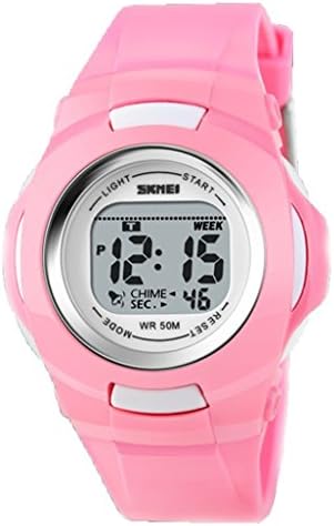 Girls Sweet Pink Silicone Wrist Watches with Alarm Clock