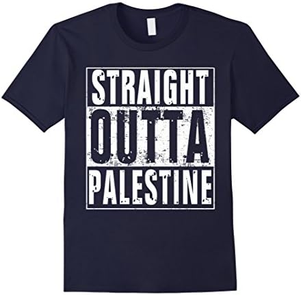 Men's Straight Outta Palestine Shirt Tee T-Shirt (FULL COLORS) Medium Navy