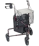 Drive Medical 3 Wheel Rollator, Flame Red