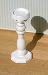 Dollhouse Miniature White Wood Pedestal