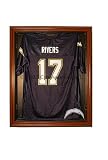 San Diego Chargers Football Jersey Display Case with Removable Face and Classic Wood Finish Frame