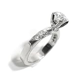Diamond Engagement Ring with Fine Design and Millgrain Edge, 18k White Gold, Ring Size 6 (T.w 0.30) Center Stone Not Included