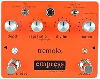Empress Effects Tap Tremolo 2 Pedal Bundle w/ 4 free Items: StageTrix Setting Saver Pen, StageTrix Pedal Fastener, 2x Hosa Patch Cables