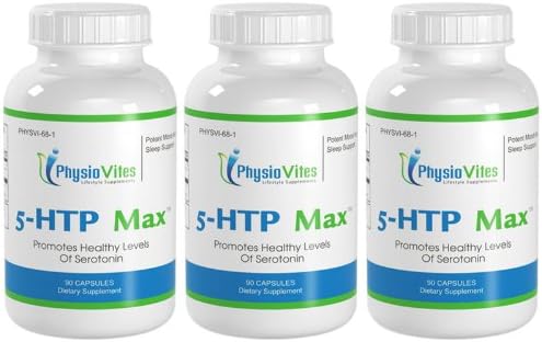 5-HTP Max Healthy Levels Of Serotonin Potent Mood Support PhysioVites 5-HTP Max 270 Capsules 3 Bottles