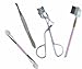 Set of 4 Tweezer, Eyelash Curler, Eyebrow Brush and Eye Shadow Applicator