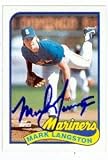 Mark Langston Autographed/Hand Signed baseball card (Seattle Mariners) 1989 Topps #355