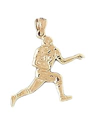 Dazzlers Solid 14k Gold Football Player Charm Pendant Available in three colors from jewelsberry (weights: 1.5 grams only)
