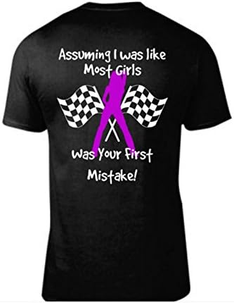 Dirt Drag Apparel Women's Not Like Most Girls Black Shirt with Purple Image Large
