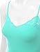 RT1004 Ladies Adjustable Spaghetti Strap Lace Trim Long Tunic Cami Tank Top Lt.Mint S