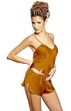 100% Silk Womens Shorty Pajama Set - Amber