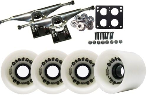 SILVER 7.0 LONGBOARD TRUCKS BIGFOOT 80a CONICAL WHEELS
