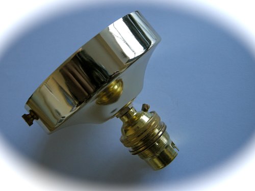 Chandelier Brass Finished Ceiling rose and lamp Holder with Shade Ring 003