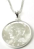 Coin Bezel Sterling Silver Half Dollar Pendant Set with Kennedy Half Dollar Coin Bezel Sterling Silver Half Dollar Pendant Set with Kennedy Half Dollar