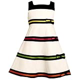 Bonnie Jean Toddler Girls Pique Dress with Multi Ribbon and Bow Trim